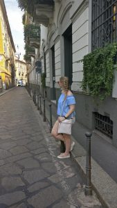 What we did in Milan - Me in a beautiful street in Milan