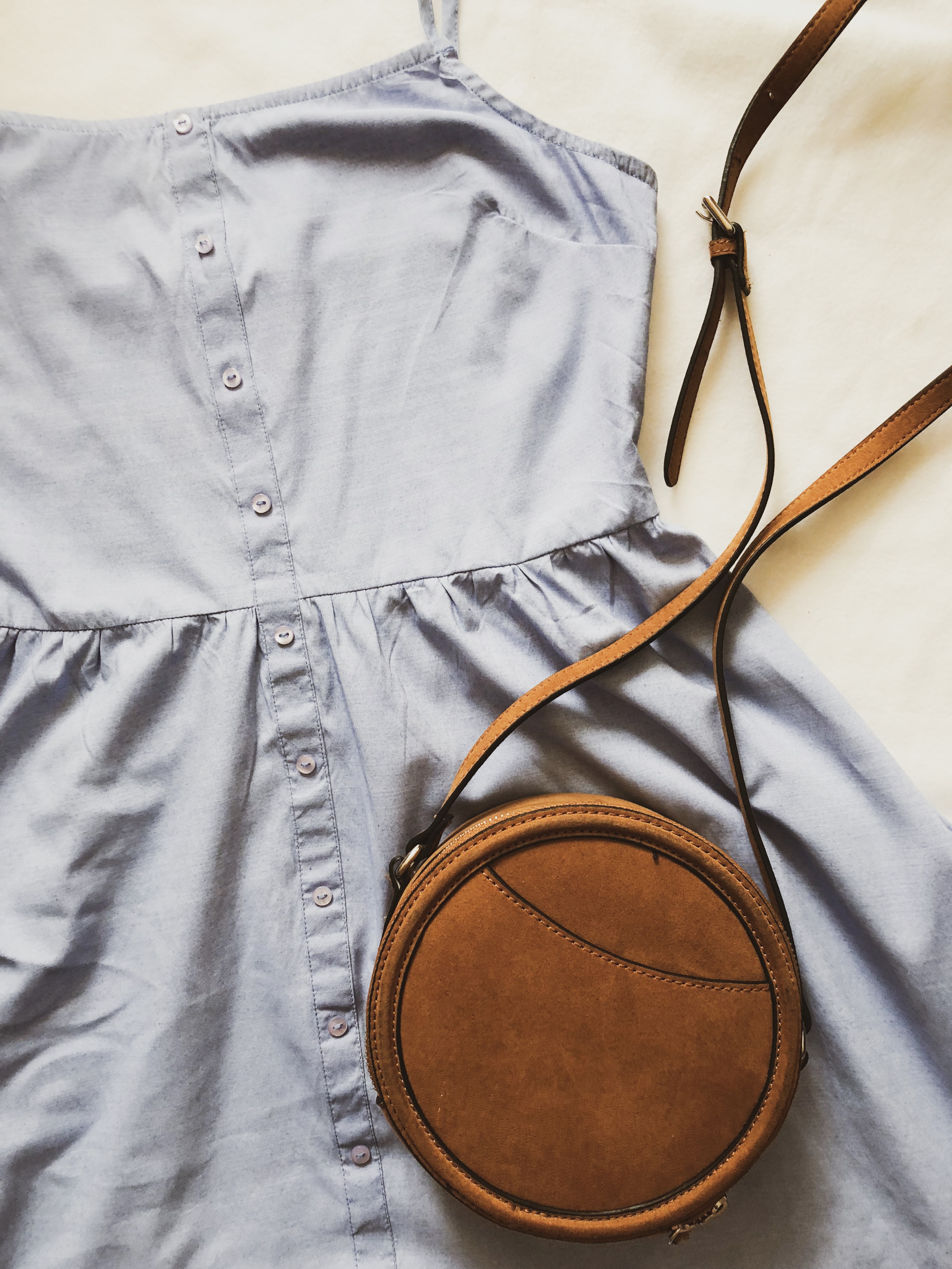 What I got in sales: Blue dress and brown round bag Pimkie